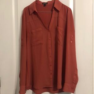 Express Pink Button Down Shirt